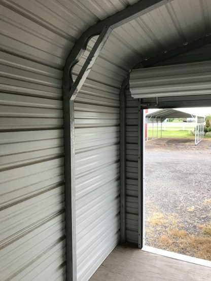 Interior view of our Standard Metal on Metal Utility Shed.