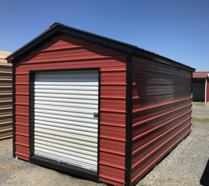 10x12 Boxed Eave Utility Shed with 6x6 Roll-up door.