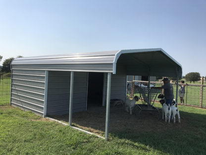 18x20 Livestock Shelter, 10' enclosed