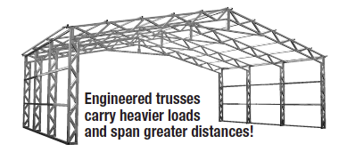 Commercial Style Truss Building Frame Sketch